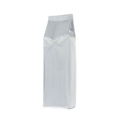 Side-Gusset Coffee Pouch Matte Silver with Valve