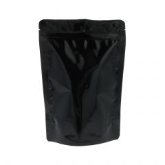 Stand-up pouch - shiny black - 95x150+{30+30} mm (100-125ml)