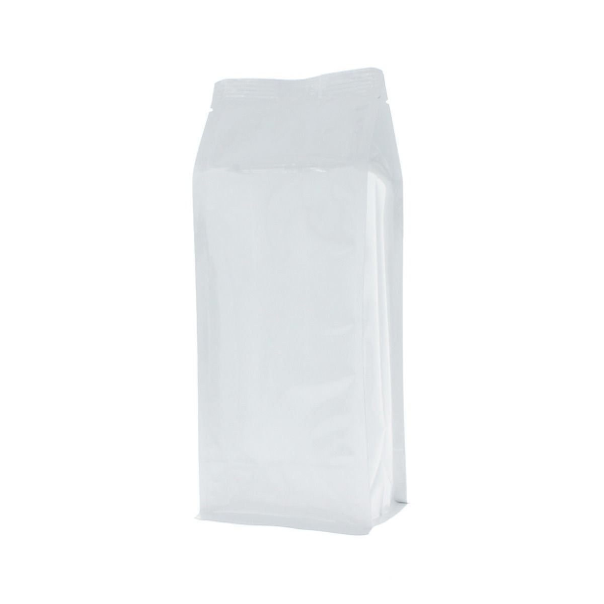 Flat bottom pouch - shiny white