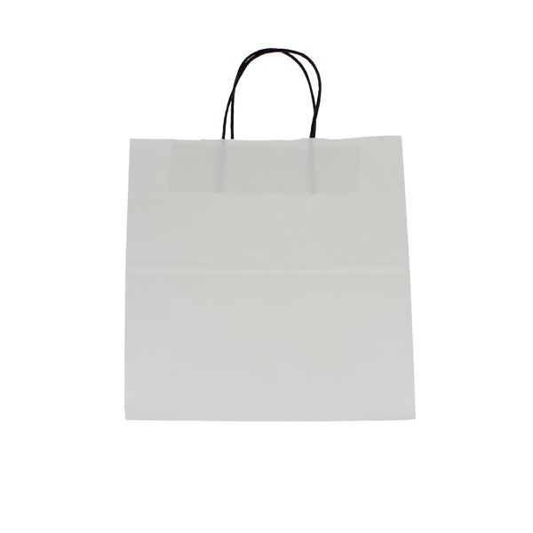 Block bottom bag kraft paper compostable with window - white