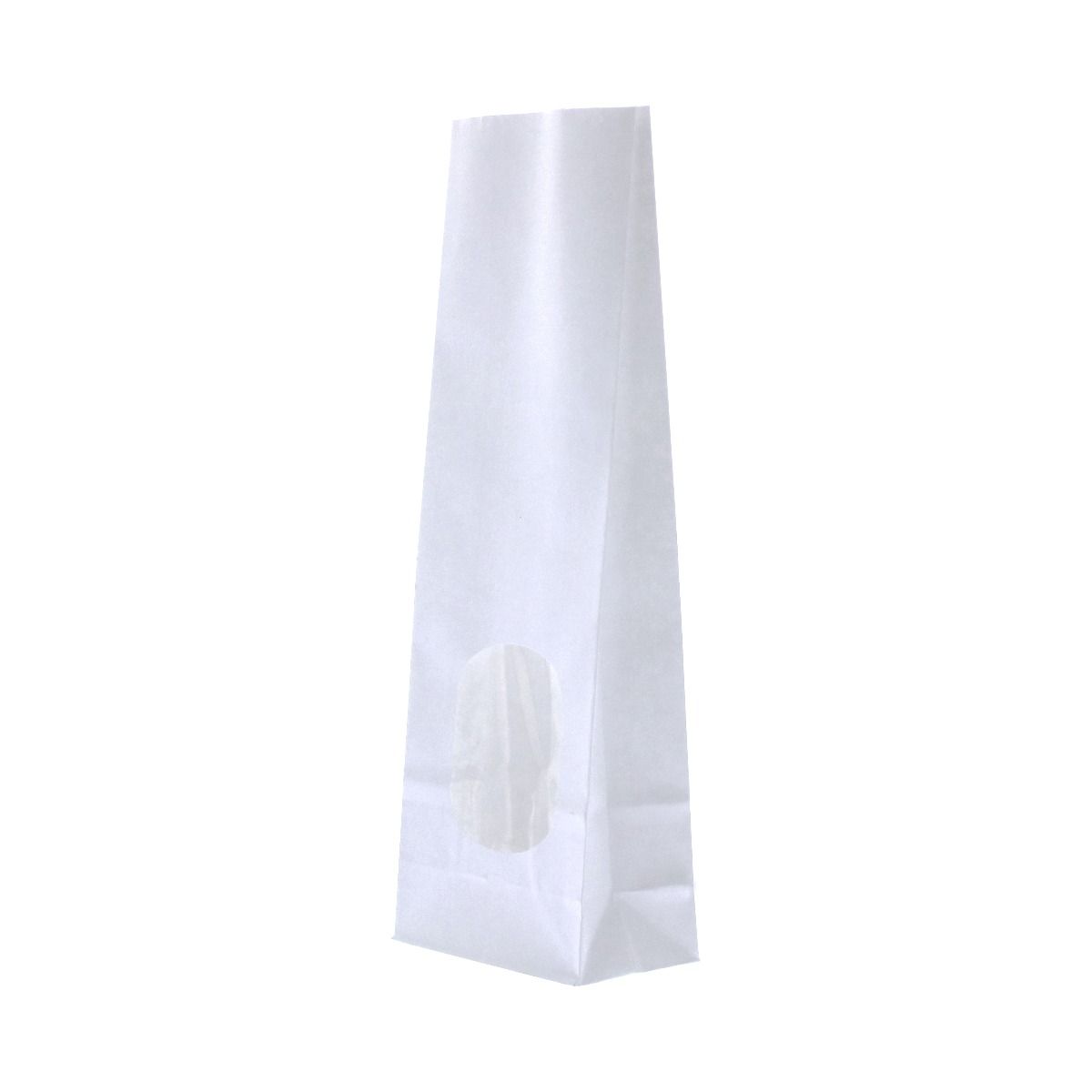 Block bottom bag kraft paper with window - white